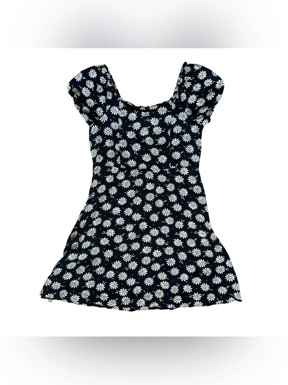 Old Navy Girls 10/12 Girls Black Daisy floral rayon dress